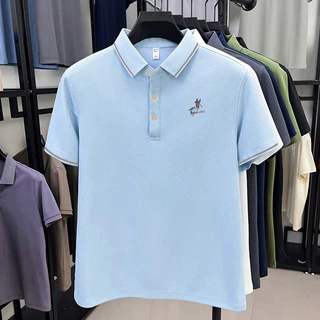 DIVPOLO 2321-Fเสื้อโปโลผู้ชาย สไตล์สปอร์ต แขนสั้น ผ้าฝ้ายแท้ ใส่สบาย เสื้อโปโล Unisex ผู้ชาย ผู้หญิง สีพื้น สไตล์มินิมอล
