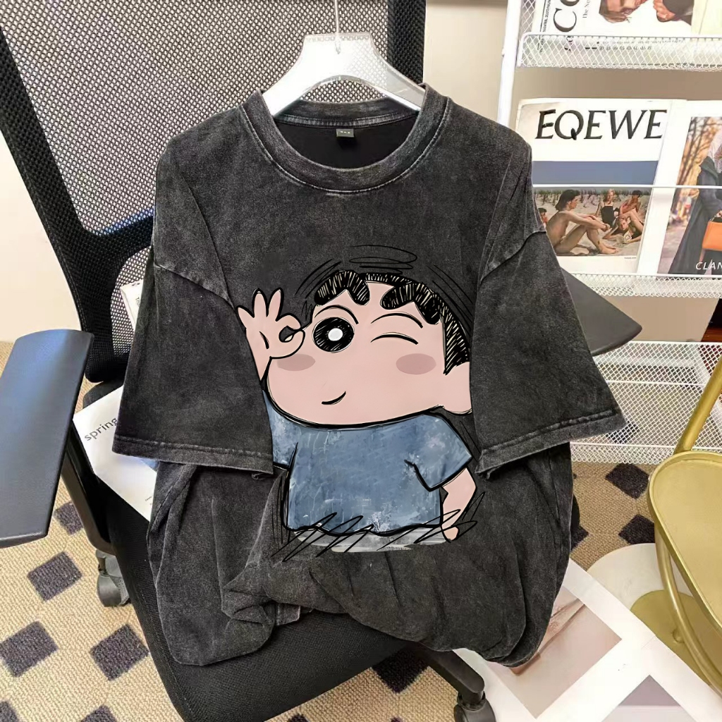 ไซส์ M-4XL เสื้อยืดฟอกขาววินเทจ ผ้านุ่มสบาย เสื้อยืดผู้หญิง เสื้อยืดผู้ชาย ใส่ได้ทั้งชายและหญิง ผ้าฝ้าย พิมพ์สกรีน ไม่หล