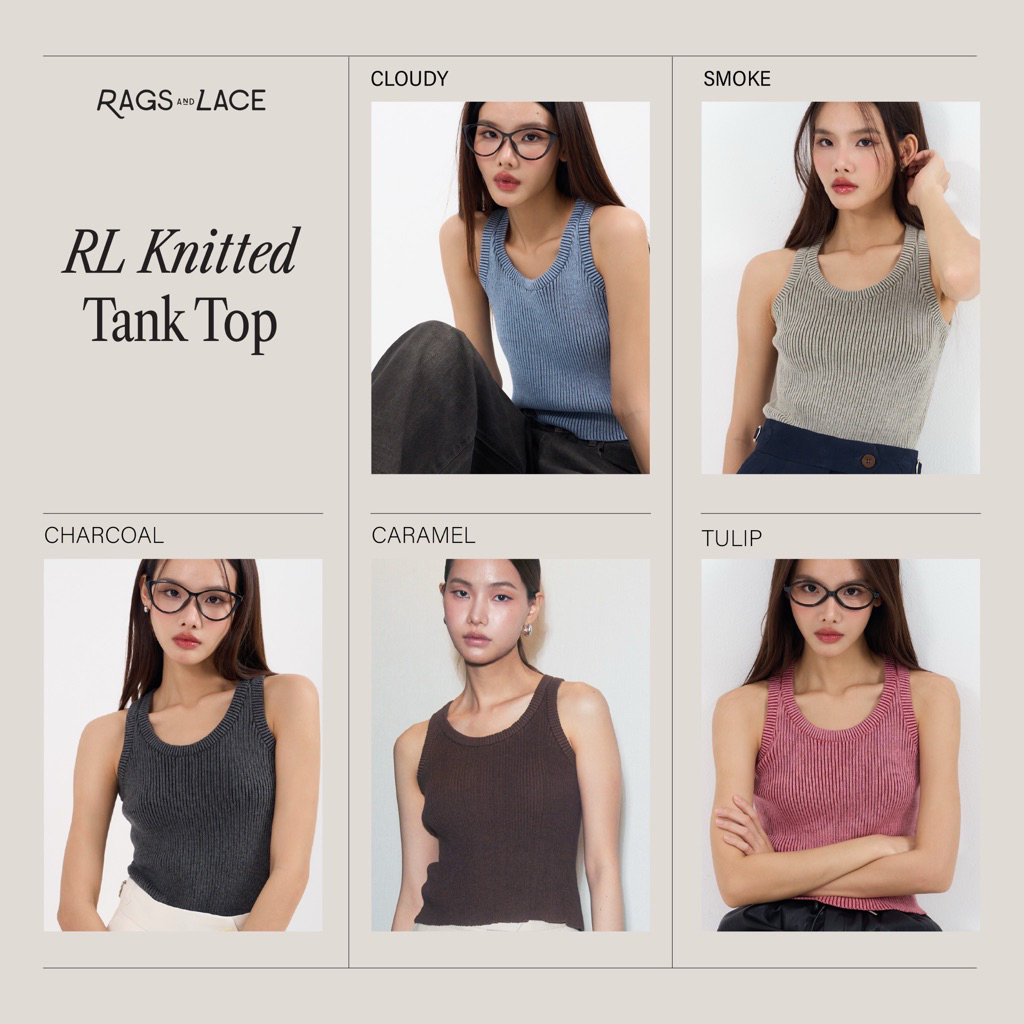 Rags and Lace tank top Women – เสื้อกล้ามผ้านิต Knit Tank 5 สี – โปรปัง