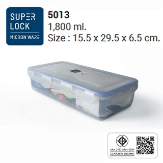 Superlock รุ่น 5013 กล่องถนอมอาหาร รุ่น Classic ฝาล็อคสุญญากาศ ขนาด 1,800 มล. พร้อมตะแกรง เหลี่ยม ยาว