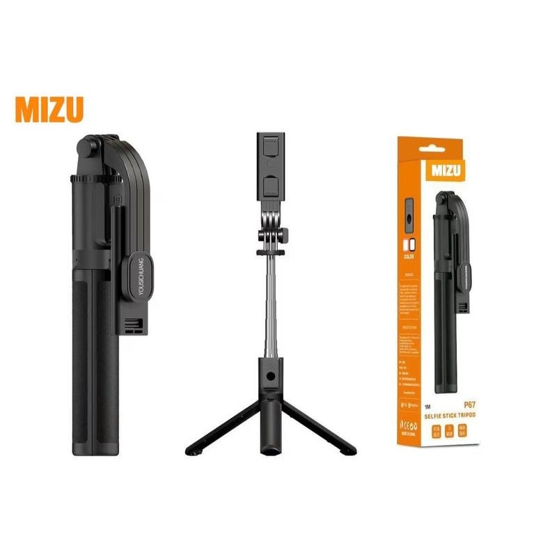 MIZU ไม้เซลฟี่ MI-P67 3IN1 ขาตั้งกล้องไร้สาย พร้อมรีโมทบลูทูธ ulanzi jj03 ระบบส่งกำลัง 10 เมตร ไฟ LE