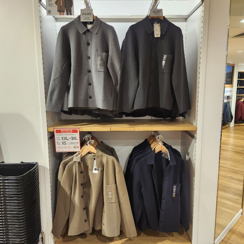 รับหิ้วของแท้ Uniqlo เสื้อคาร์ดิแกน Milano ผ้าลายนูน ใส่ได้ทั้งหญิงและชาย