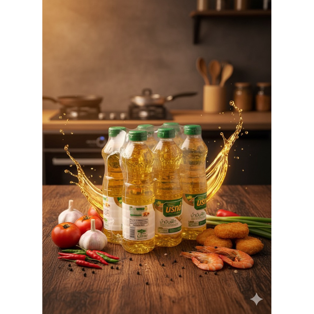 น้ำมันพืช ตรา มรกต ขนาด 500 มล. แพ็ค 6 ขวด