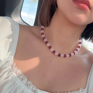 สร้อยคอ ลูกปัดแก้ว🍸รุ่น : Two-Tone