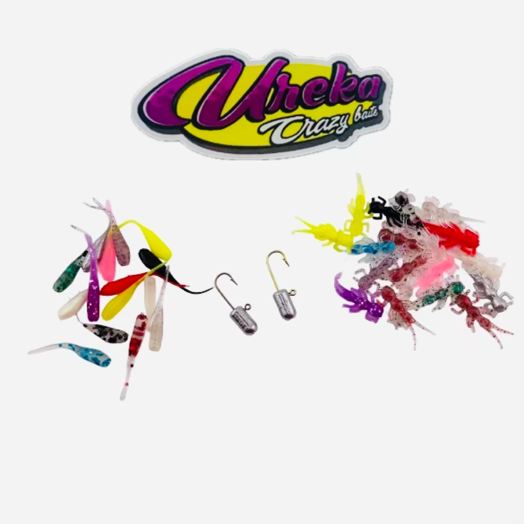 ชุดเซ็ท Happy meal by Ureka เหยื่อ พร้อมหัวจิ๊ก พร้อมตก หัวจิ๊ก Mustad