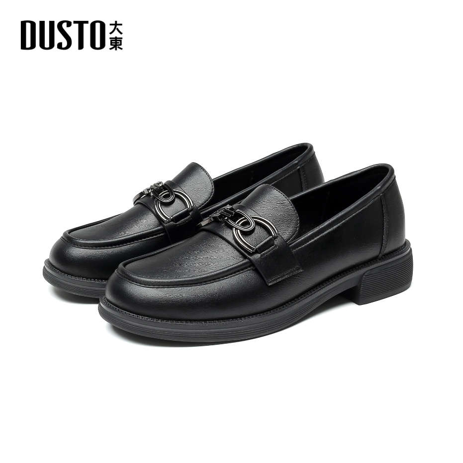 DUSTO รองเท้าโลฟเฟอร์ใหม่ปี 2025 สวมใส่สบายเรียบง่ายส้นเตี้ย หนังนิ่มใส่สบายตลอดวัน