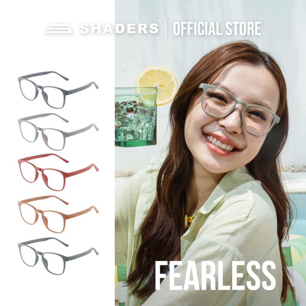 แว่นตา SHADERS FEARLESS SERIES ทรงเหลี่ยม ถอดขาได้ เลนส์กรองแสงสีฟ้า น้ำหนักเบา วัสดุTR90