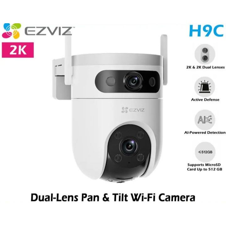 EZVIZ H9C Dual 2K & 2K Dual Lens Pan & Tilt Wi-Fi Camera รุ่นCS-H9C (3MP+3MP)