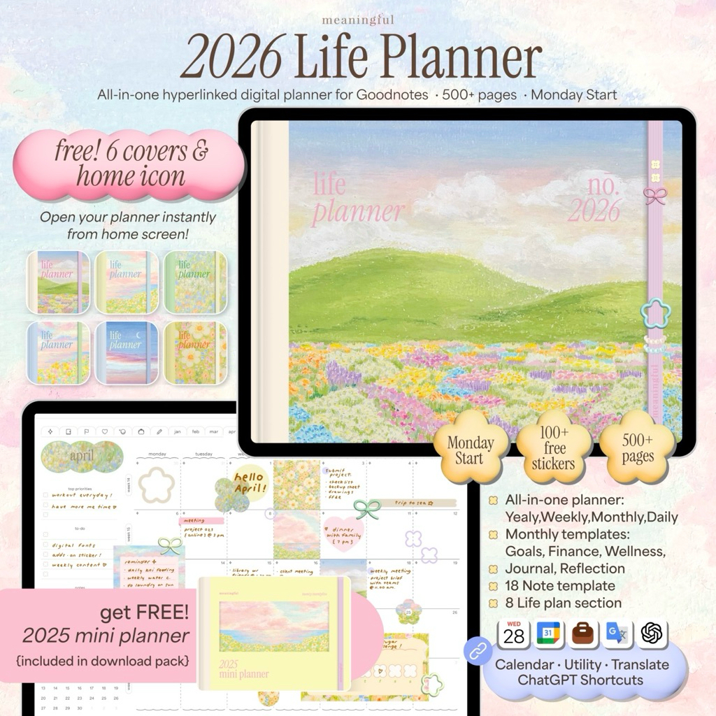 2026 Digital Planner | Meaningful - Goodnotes Planner