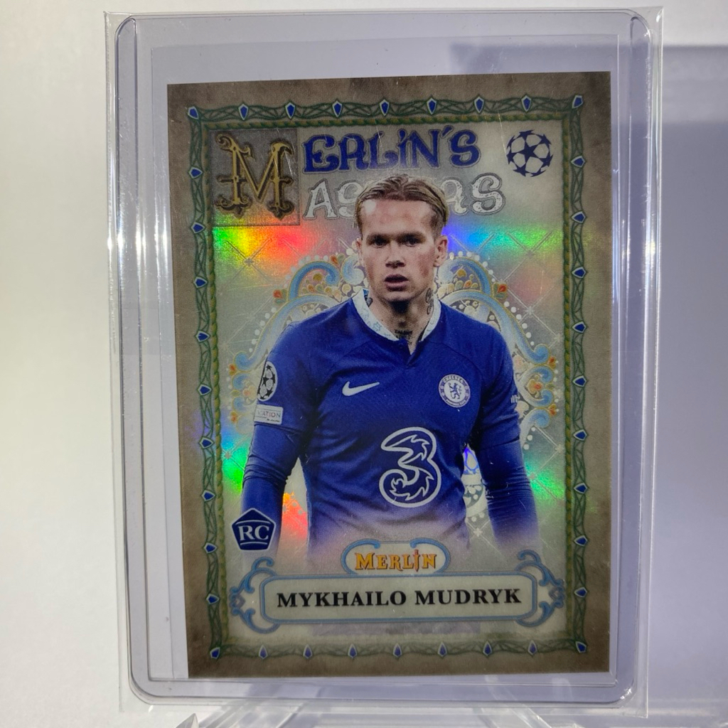 การ์ดนักฟุตบอล MYKHAILO MUDRYK, RC, CHELSEA, TOPPS MERLIN 2023