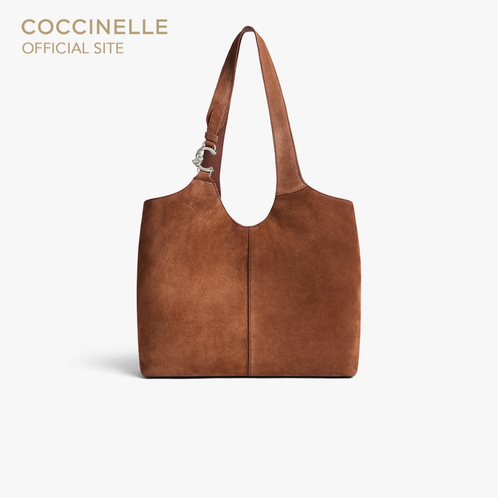 COCCINELLE กระเป๋าโท้ทผู้หญิง รุ่น C-EASY SHOPPING BAG 110201 สี COGNAC/COGNAC