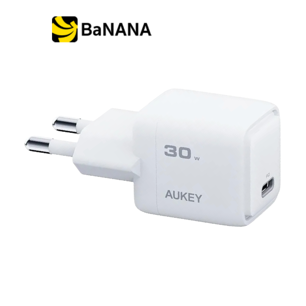 อะแดปเตอร์ AUKEY Wall USB Charger 1 USB-C PD30W GaN White (TISI) by Banana IT