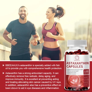 Astaxanthin แคปซูลแอสตาแซนธิน 120pcs | ปรับปรุงสุขภาพหัวใจ สมอง และดวงตา