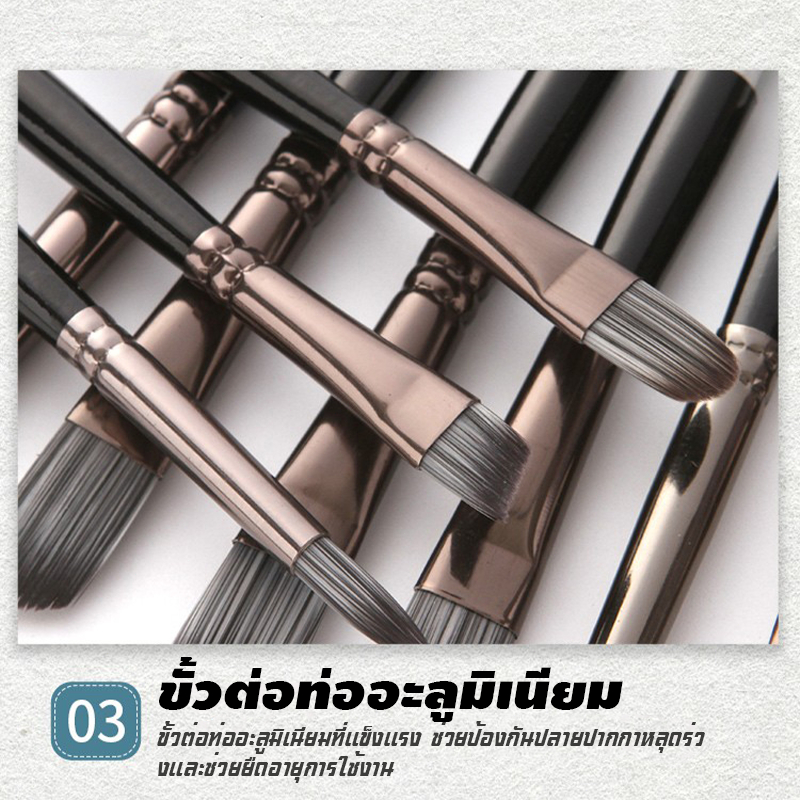 แปรงทาสีน้ำด้ามไม้ไนลอน 24ชิ้น พู่กันหัวตัด พู่กันใบพัด พู่กันหัวตัดเฉียง รวมถุงผ้า - รูปที่ 3