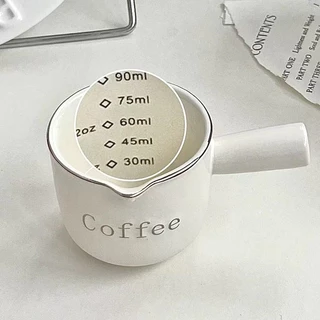 ถ้วยตวง 90ml. แก้วช็อตกาแฟเอสเปรสโซ่ แก้วตวง มีสเกลวัดปริมาณ ถ้วยตวง เซรามิก แก้วช็อต
