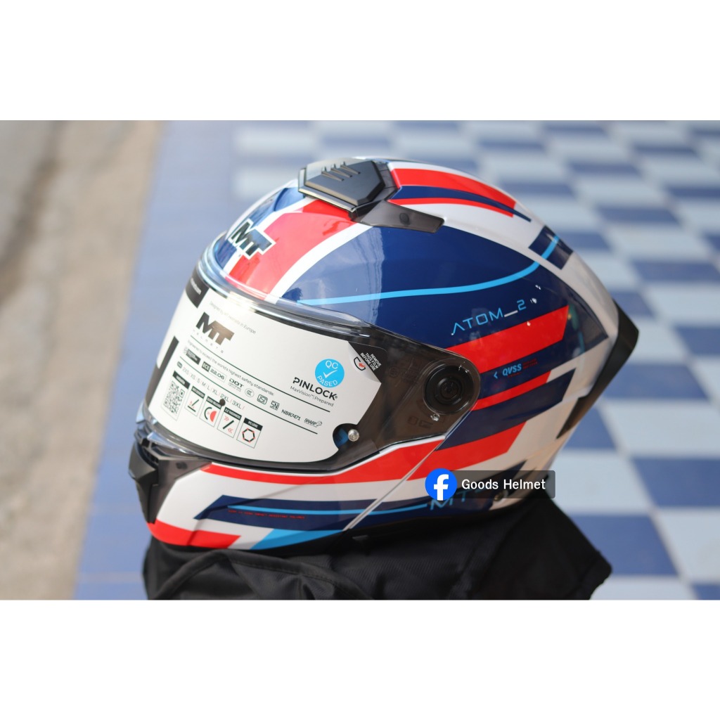 หมวกกันน็อคยกคางมีแว่นกันแดดชั้นใน MT ATOM 2 SV