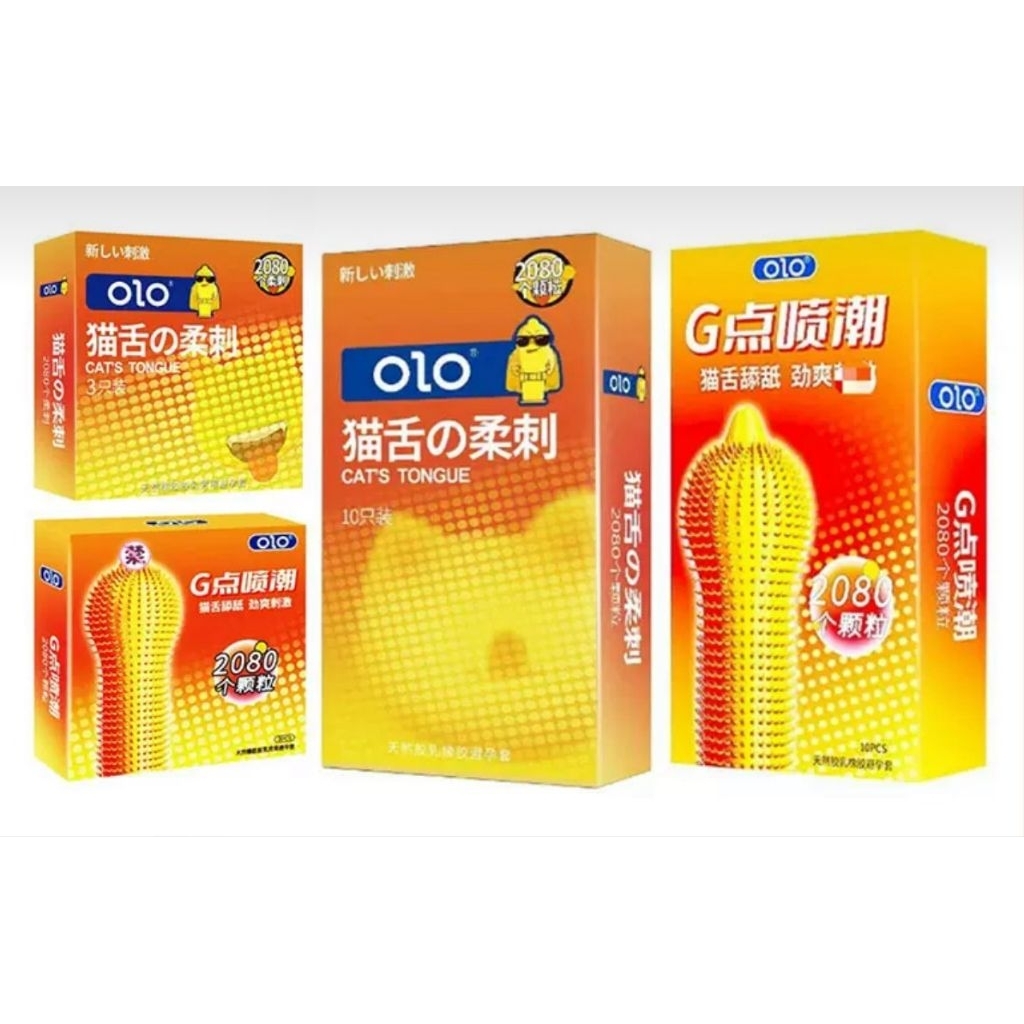 OLO ถุงยางลิ้นแมวบาง0.01มม(10ชิ้น/กล่อง)พร้อมส่ง