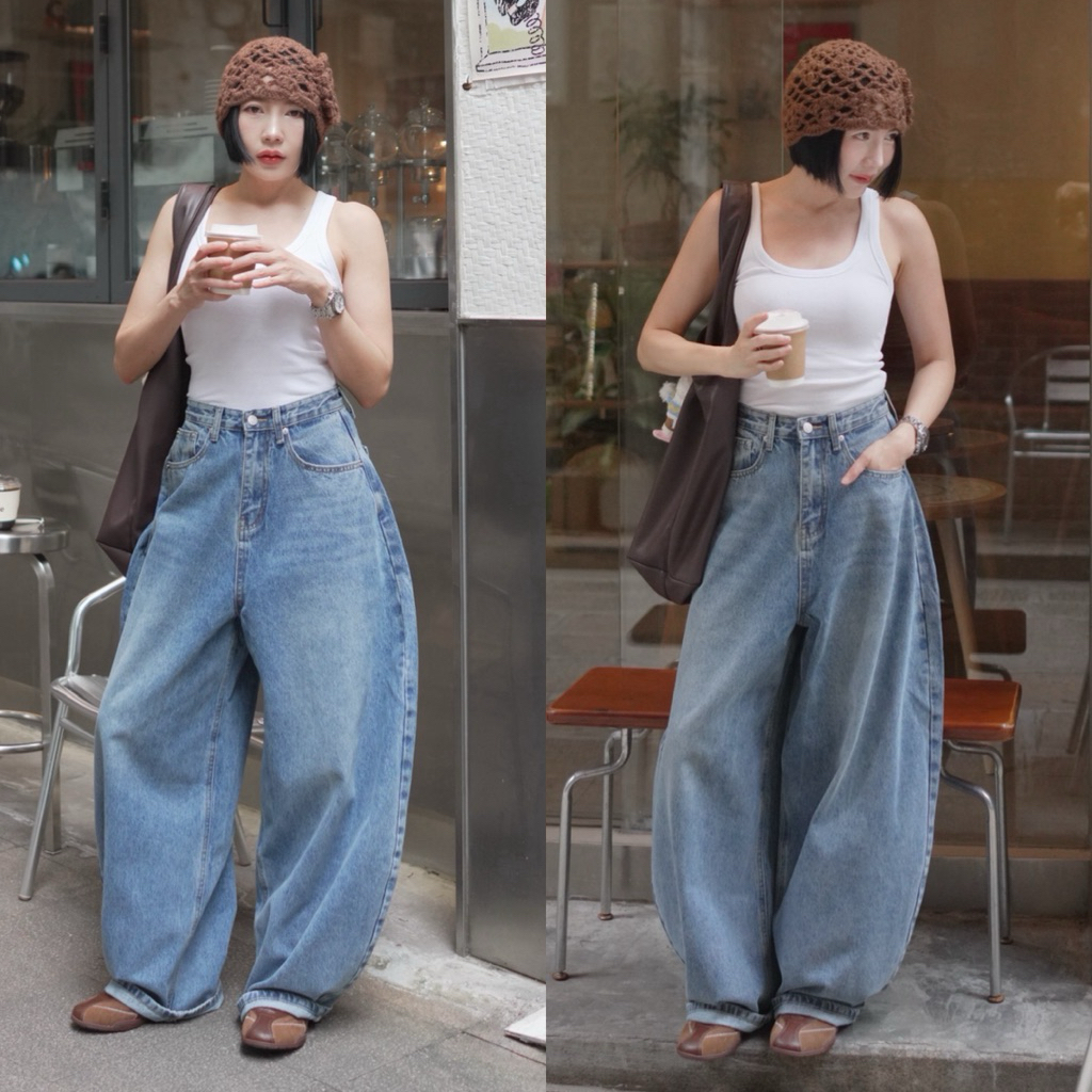 Balloon Denim กางเกงยีนส์ทรงบาเรล งานป้าย fsy