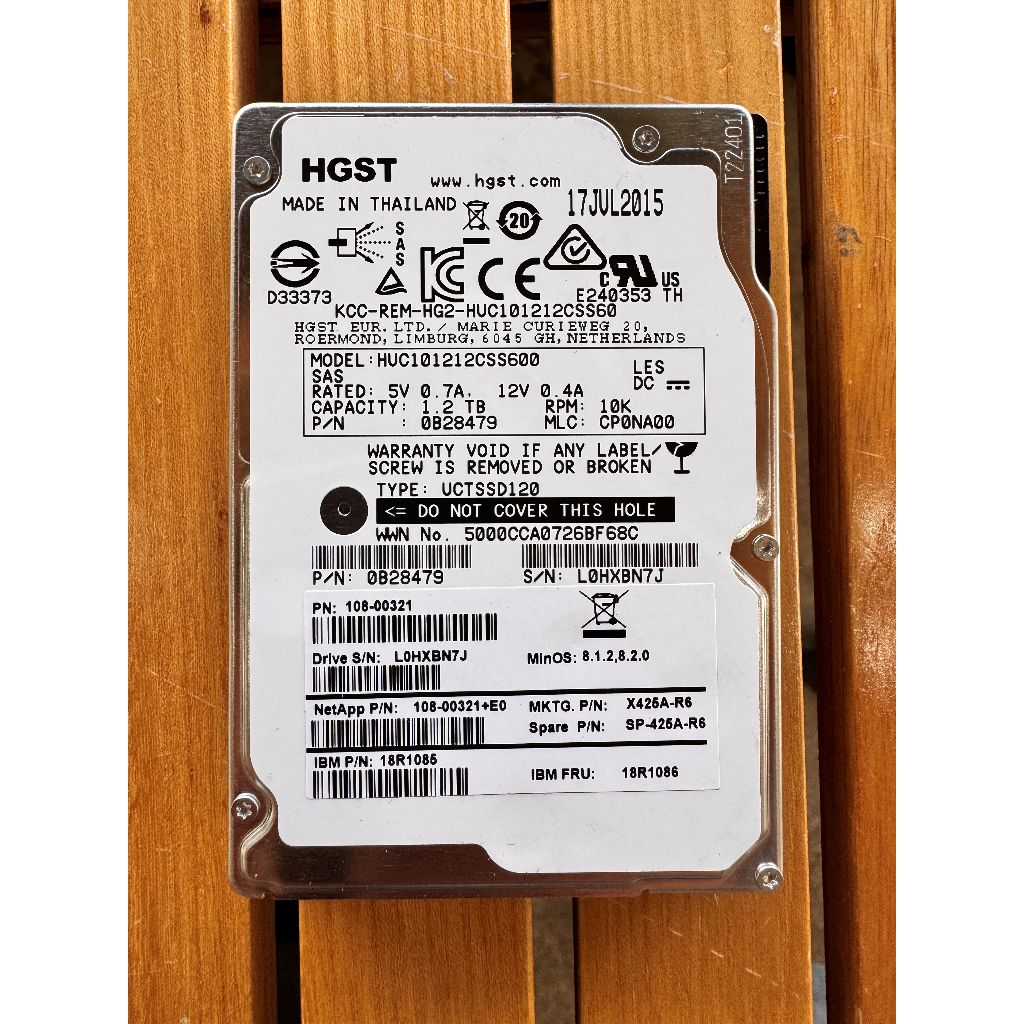 HDD SAS Hard disk Server  1.2 TB SAS12G 2.5” HGST