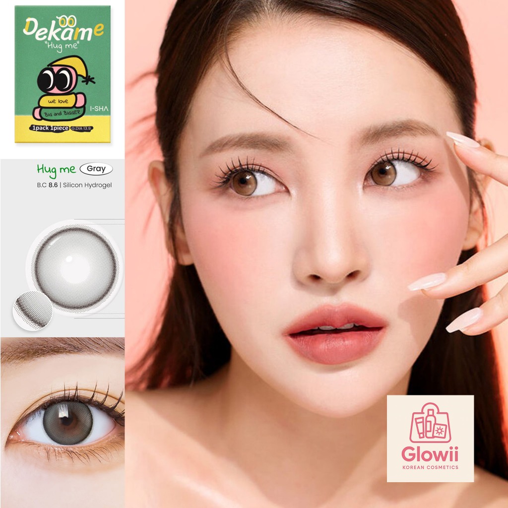 ❤️พร้อมส่ง❤️I-SHA DEKAME HUG ME ฟรีตลับน่ารัก TAUPE GRAY BROWN คอนแทคเลนส์เกาหลี คอนแทคเลนส์รายปี Si