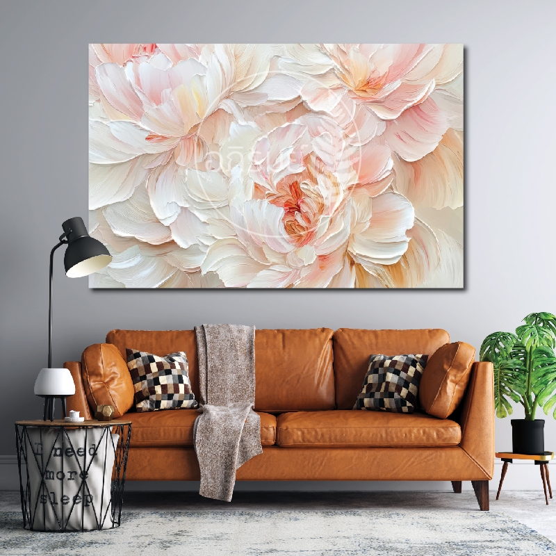 Flora Vintage V3-ภาพแต่งบ้านกรอบลอย ภาพพิมพ์แคนวาสขึงเฟรมไม้