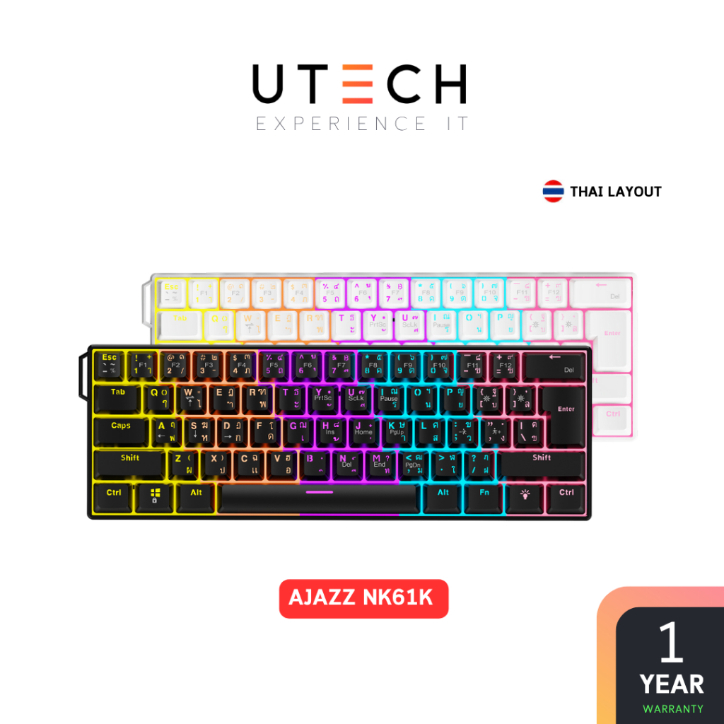 คีย์บอร์ดเกมมิ่ง Ajazz NK61 Wired RGB Gaming Keyboard by UTECH