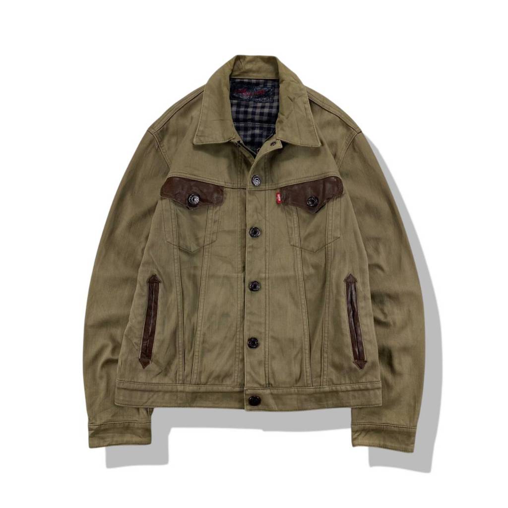 Edwin Tan Edge Wild Fire Denim Trucker Jacket รอบอก 44”