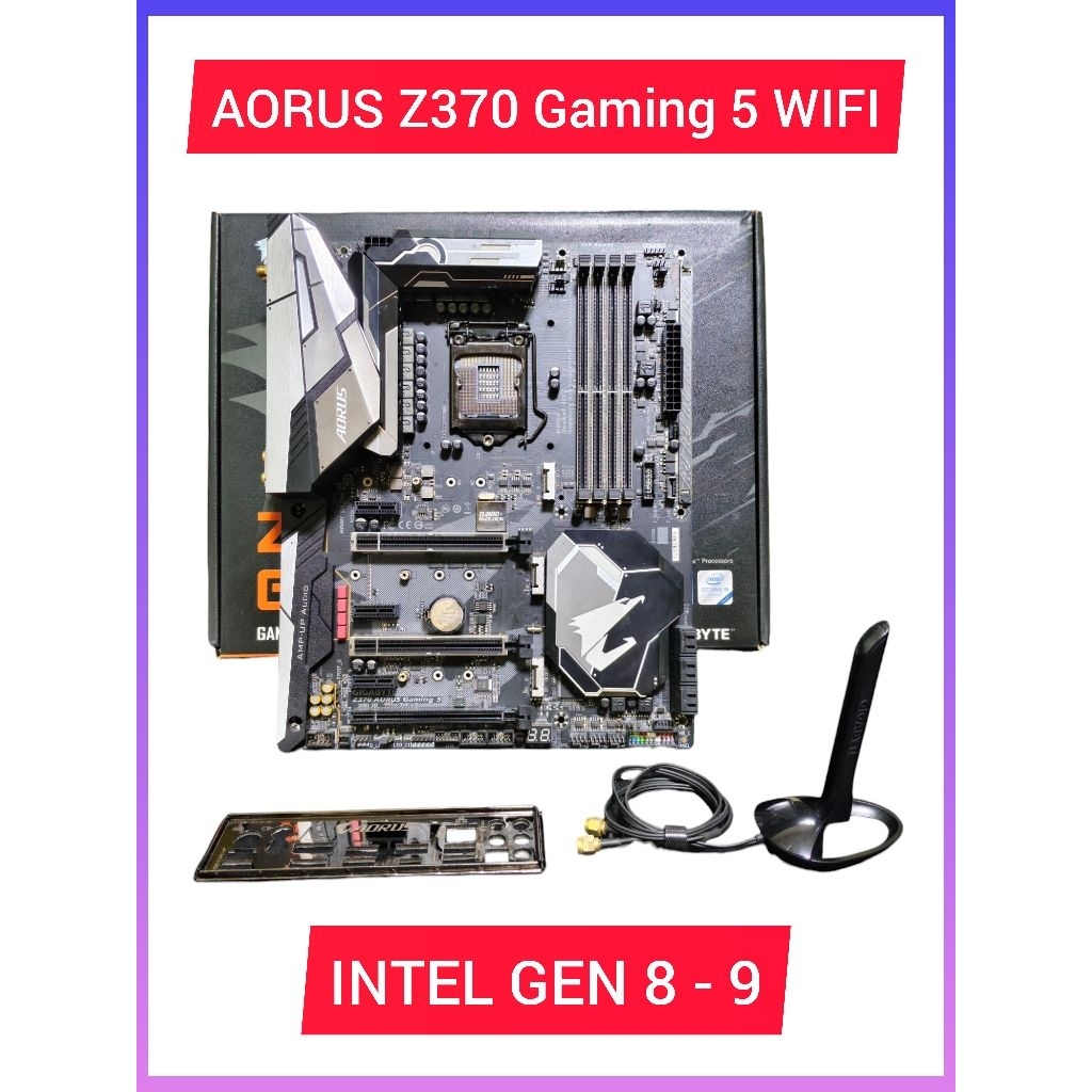 ( ร้านไทย 🇹🇭 พร้อมส่ง ) เมนบอร์ด Aorus Z370 Gaming 5 WIFI สำหรับ Intel Gen 8-9 Socket 1151v2 มือสอง