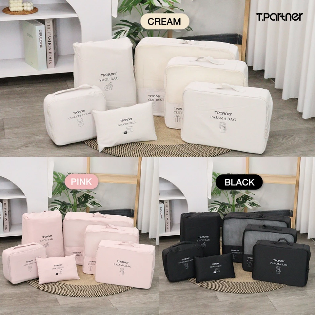 Tpartner  กระเป๋าจัดระเบียบ Organize Bag เซ็ต 6 ชิ้น ผู้ช่วยจัดกระเป๋าเดินทาง คุณภาพพรีเมียม ดีไซน์เรียบง่าย thumbnail 7