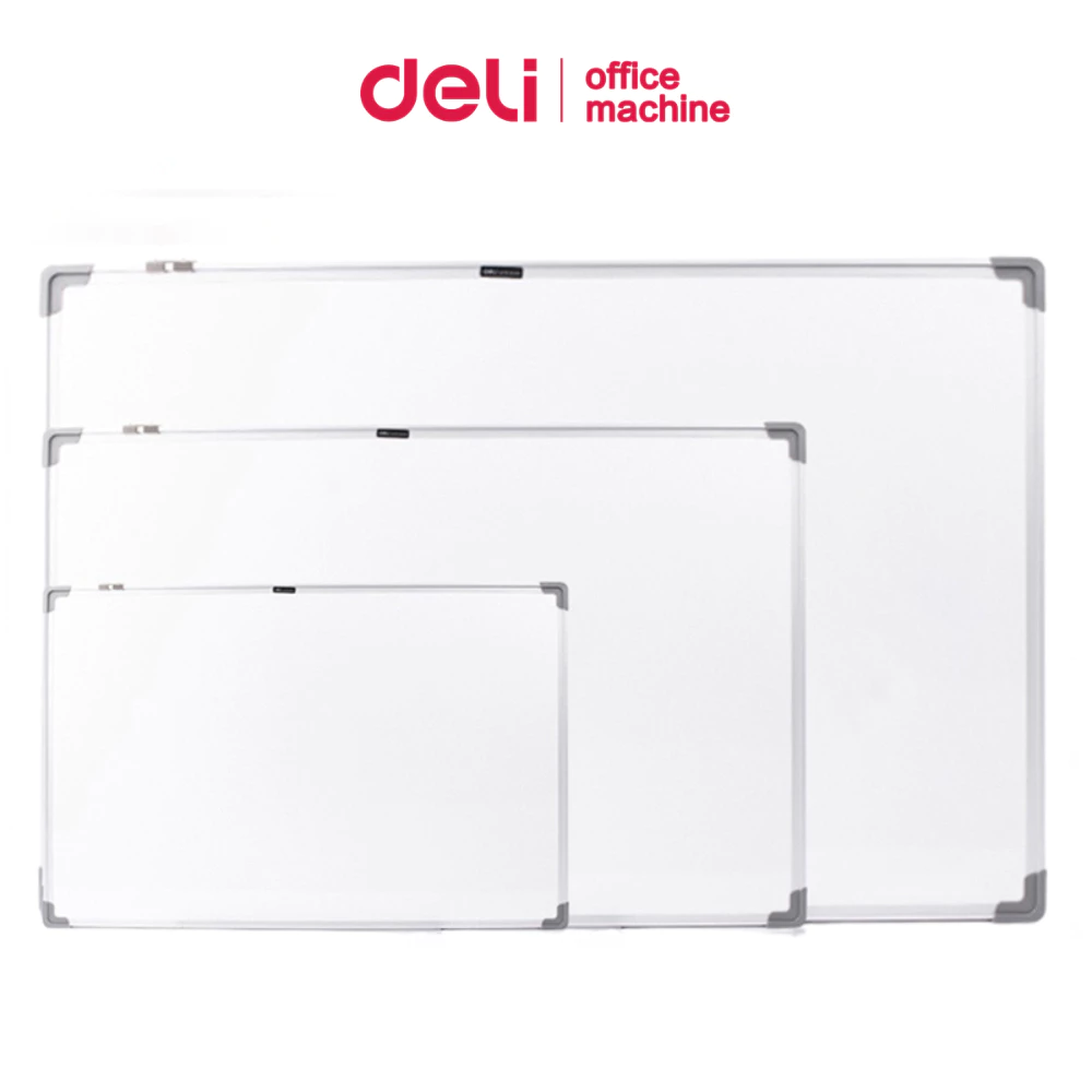 [ของแถมฟรี] Deli กระดานไวท์บอร์ด กระดานติดผนัง ติดแม่เหล็กได้ ถาดใส่ปากกาพับได้ แบบแขวน Whiteboard