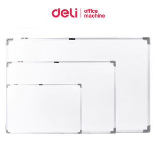 [ของแถมฟรี] Deli กระดานไวท์บอร์ด กระดานติดผนัง ติดแม่เหล็กได้ ถาดใส่ปากกาพับได้ แบบแขวน Whiteboard