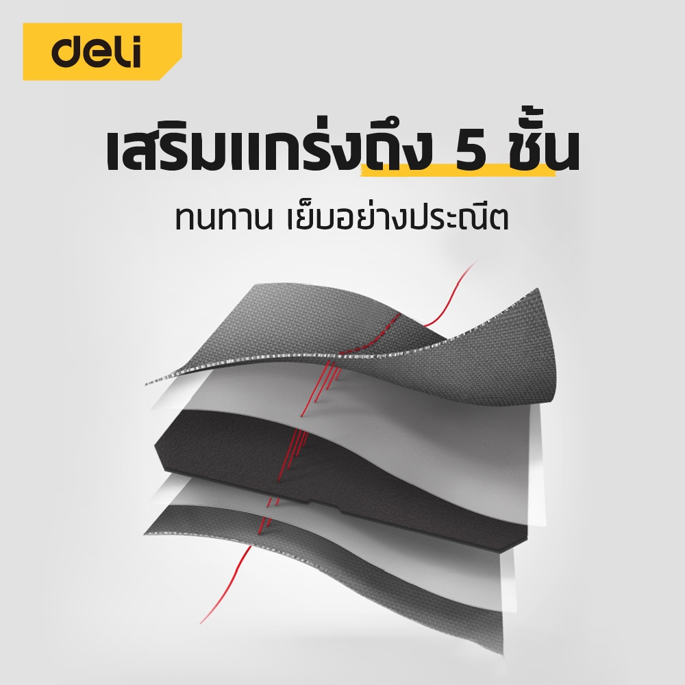Deli กระเป๋าช่าง กระเป๋าใส่ของ กระเป๋าเครื่องมือช่าง แบบพกพา หนา กันน้ำ แข็งแรง จุได้เยอะ Tool Bag - รูปที่ 4