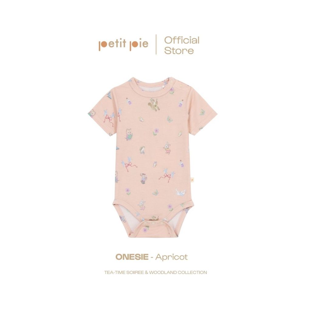 Petit Pie Onesie - Apricot ชุดใยไผ่ธรรมชาติ  ผ้านุ่มลื่น ยืดยามตัวน้อง  ใส่สบาย ได้รับการรับรองความปลอดภัยจาก OEKO-TEX