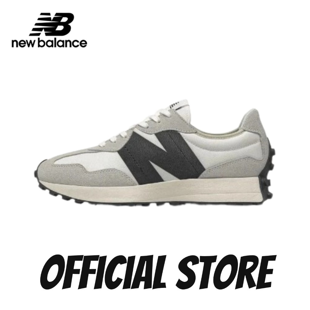 New Balance NB 327 รองเท้าวิ่งสำหรับผู้ชายแบบ Urban Low-Top  สวมใส่สบายและมีสไตล์ (สีเทา สีดำ สีขาว)