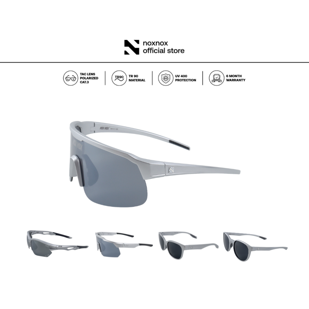 NOX NOX แว่นตากันแดดรุ่น METALIC พร้อมกล่องและถุงผ้าแว่น