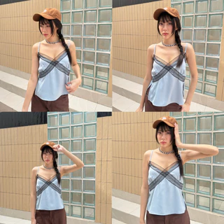 BY IRA Logan top เสื้อสายเดี่ยวผ้าลูกไม้ฉลุ ดีเทลแต่งลูกไม้ สีละมุนน่ารักแอบเซ็กซี่ ใส่แมทช์กับกางเกงขาสั้น
