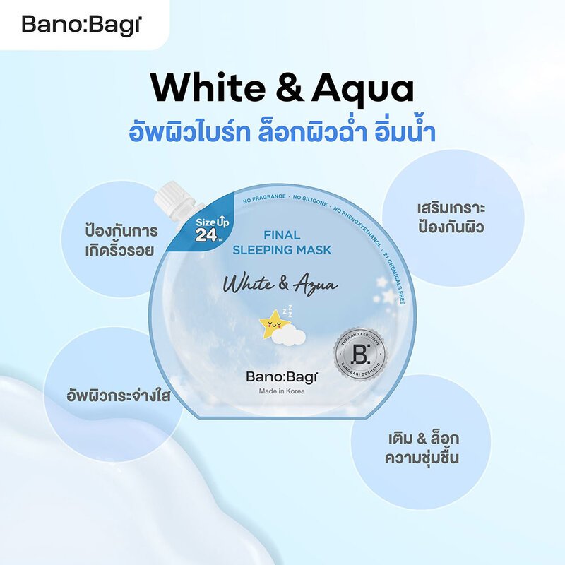 🌟BANOBAGI Final Sleeping Mask - White & Aqua 🌟