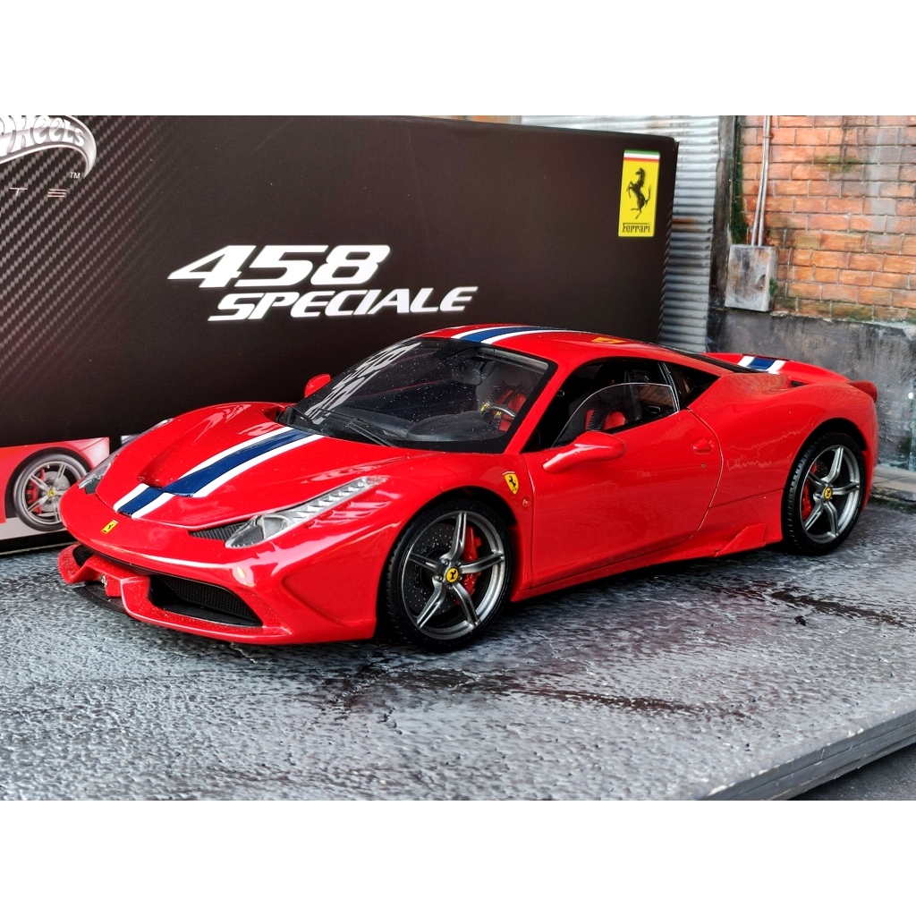 โมเดลรถFerrari458speciale 1/18 * มือสอง มีตำหนิ * โมเดลรถ Ferrari 458 speciale 1:18 Hotwheels Elite 