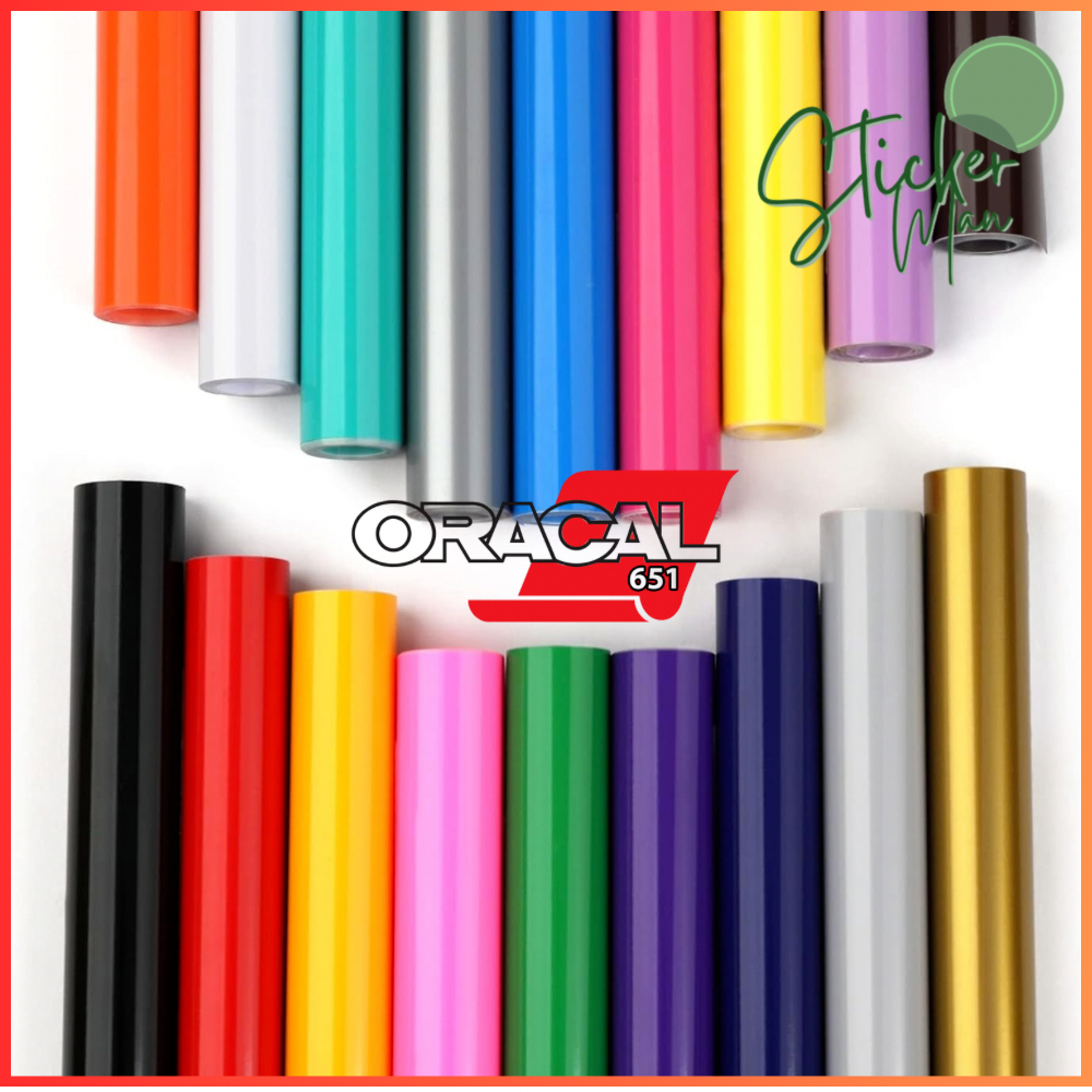 สติกเกอร์ ORACAL651(5x20cm) จากเยอรมัน และ สติ๊กเกอร์ลายเคฟล่า ไซส์ทดลอง/เทียบสี