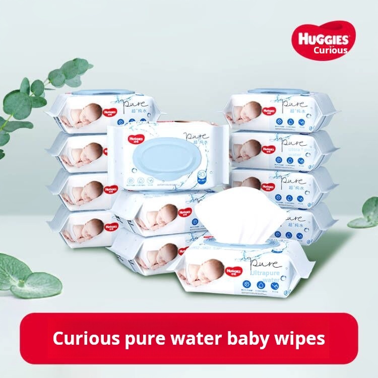 Huggies Water Baby Wipes 80 vacuums are refreshing and clean for hands, ผ้าเช็ดทำความสะอาดเปียกนั้น 