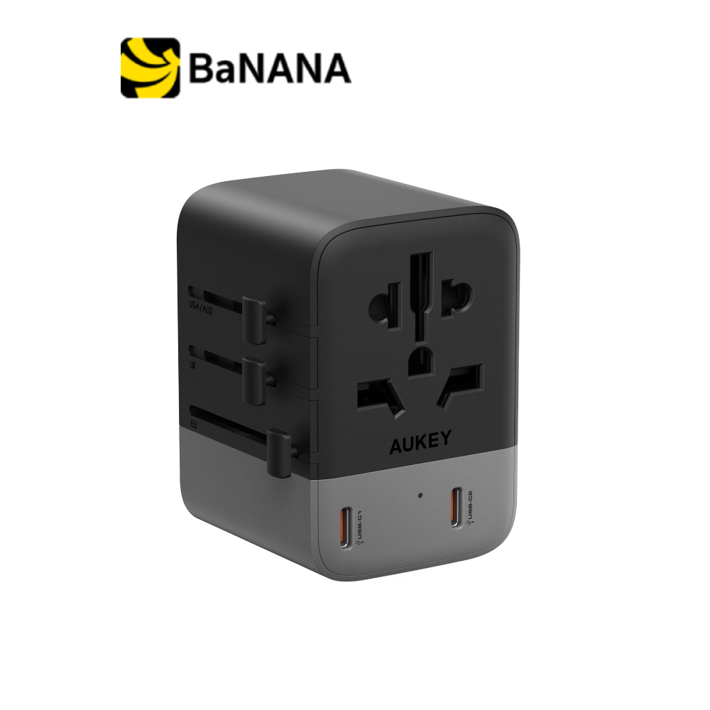 หัวแปลงปลั๊กไฟ AUKEY TravelMate 20W GaN Universal Adapter with USB Ports (PA-TA01A) by Banana IT