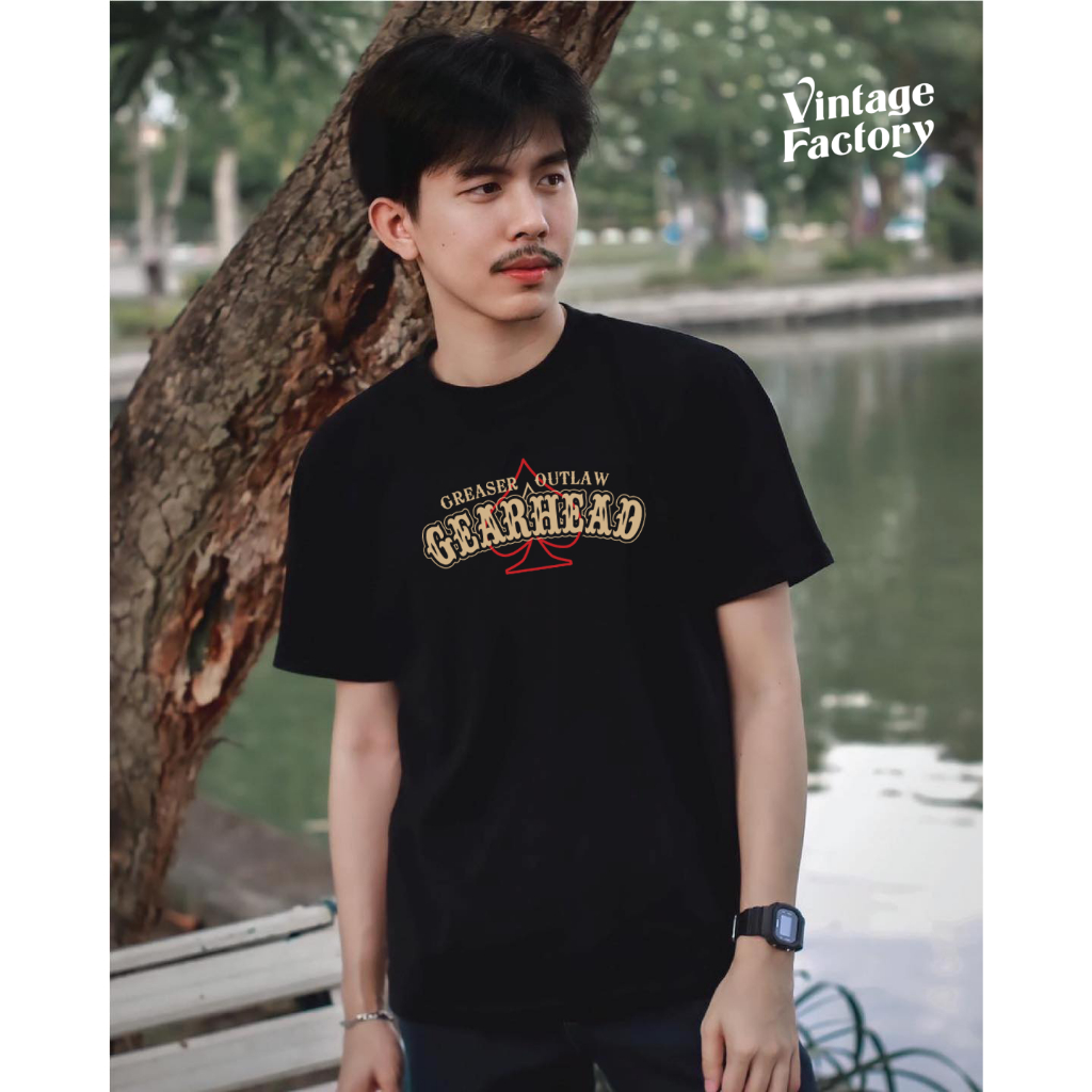 Vintage Factory(พร้อมส่ง) รวมเสื้อยืดลาย GEARHEAD - สกรีนสีจมติดแน่นทนนาน ผ้าคอตตอนแท้นุ่มละมุน