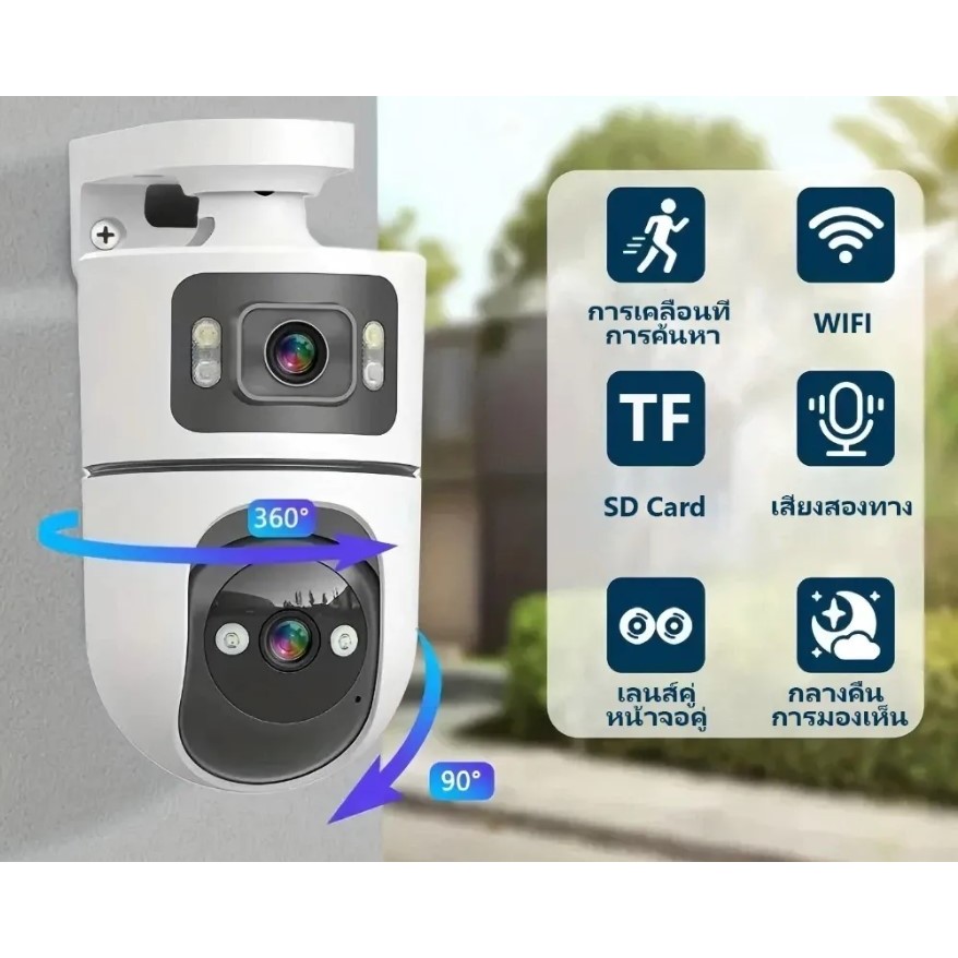กล้องวงจรปิด FNKvision Yoosee Wireless IP 2 Camera 2กล้อง ใน 1 ตัว ชัด 5 ล้านพิกเซลชัดมาก