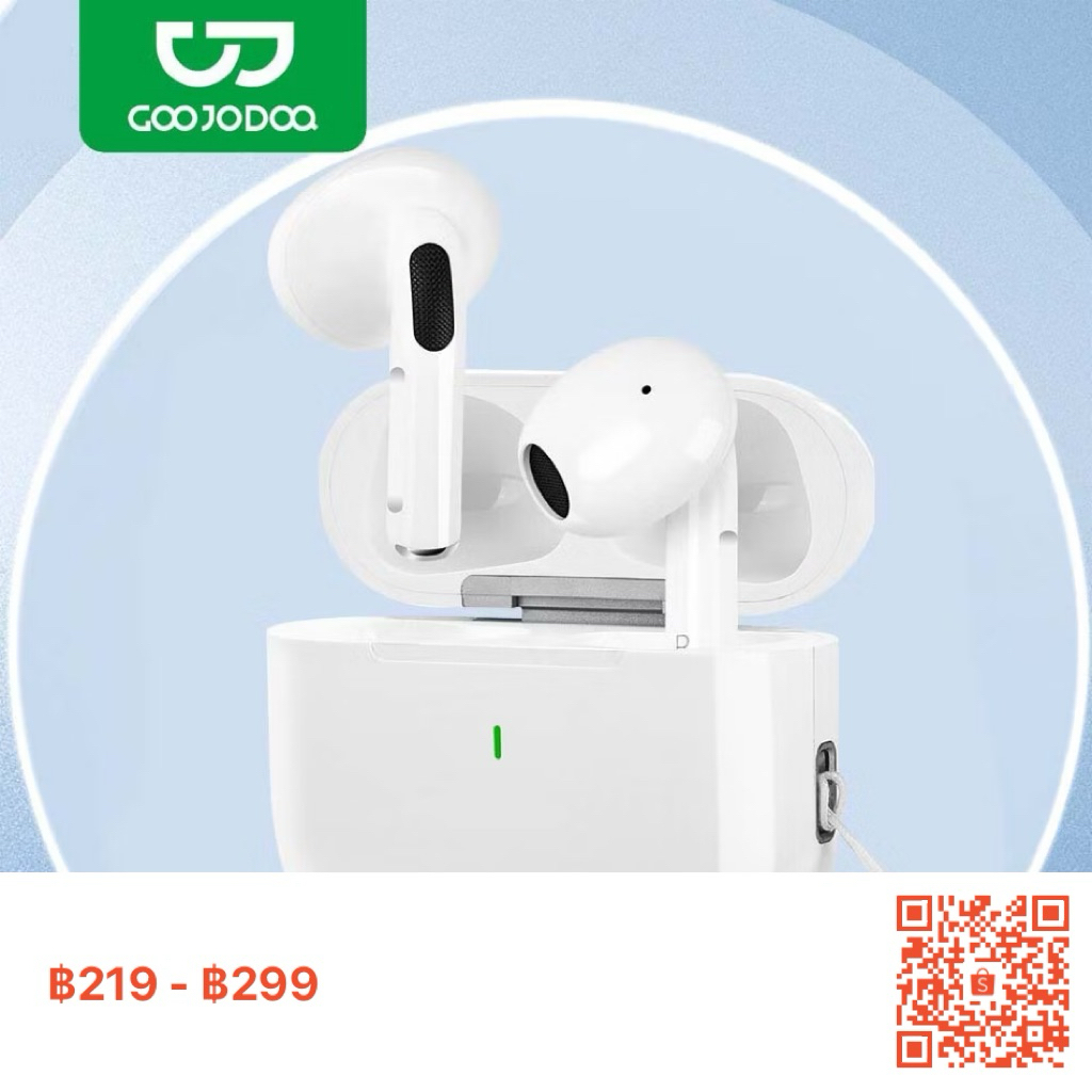 GOOJODOQ หูฟังไร้สาย J201 Bluetooth 5.3 ลดเสียงรบกวน IPX5 ไมโครโฟนในตัว เสียงชัดเจน