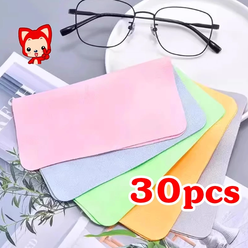 ผ้าเช็ดเลนส์ 15/30pcs 14.5*17.5CM ผ้าเช็ดหน้าจอ สำหรับ แว่นตา ที่เช็ดจอ แว่นตาและแว่นกันแดด เช็ดเครื่องประดับ