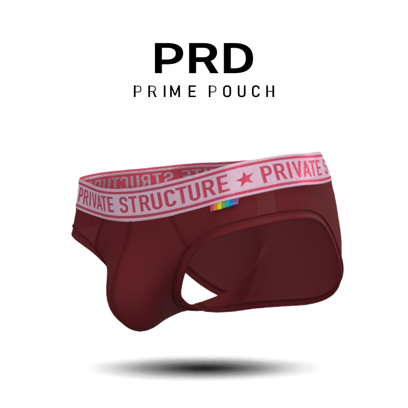 Private Structure กางเกงชั้นในชาย รุ่น PRD Mid Waist Mini Brief - Crimson Red [4385]