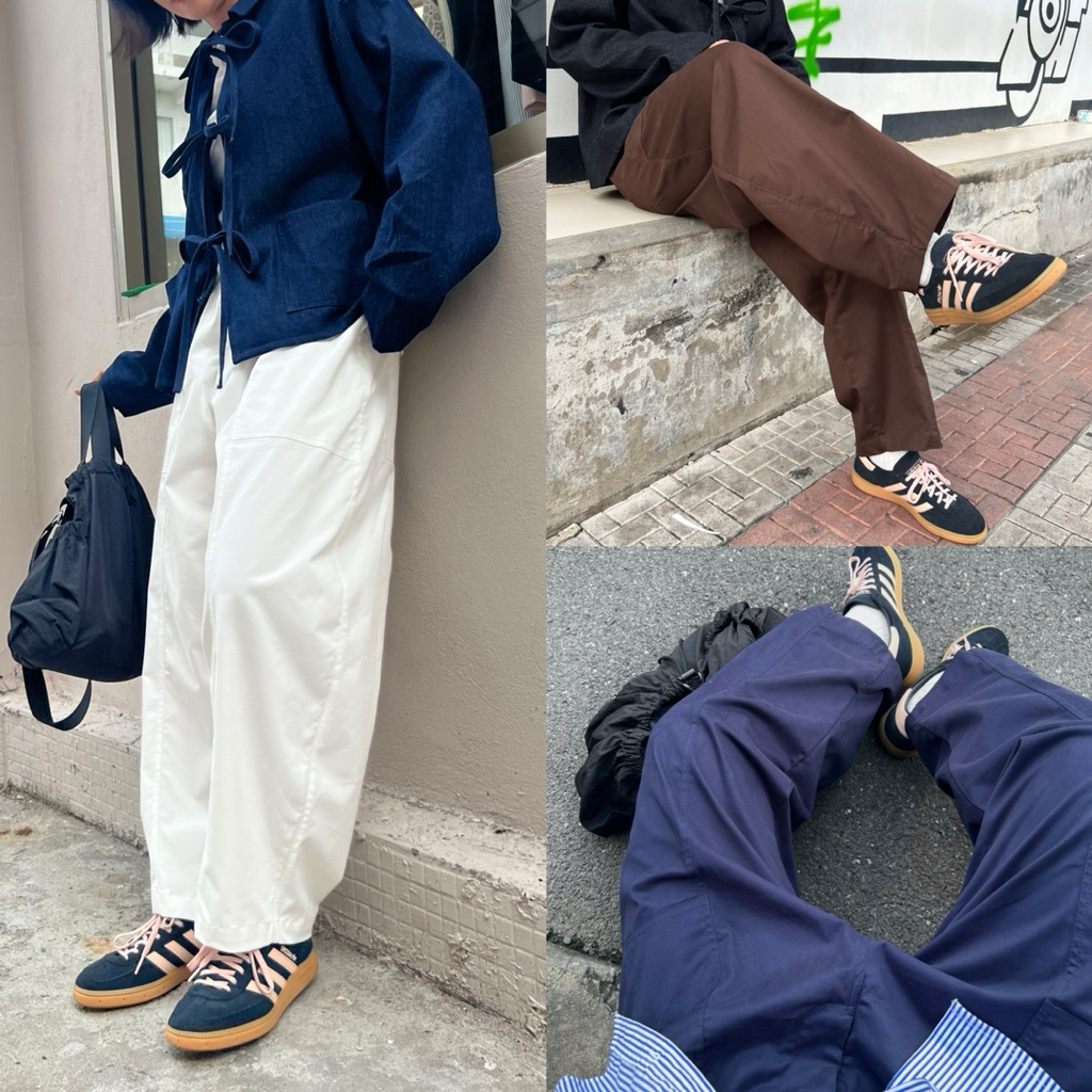 Barrel-leg trousers กางเกงทรงโค้ง barrel-leg