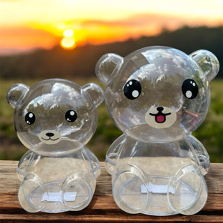 กระปุกออมสินหมูสีใส ออมสินสีสดใส ไม่มีที่เปิด ฝึกการออม ออมส…