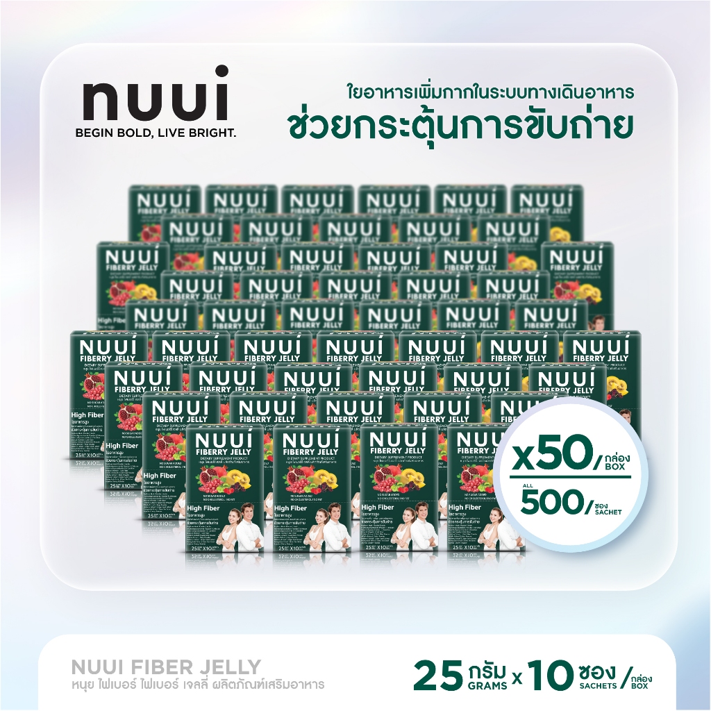 ซื้อ1แถม1 หมดเขต 30/11 NEW ! NUUI FIBERRY JELLY หนุยไฟเบอร์รี่เจลลี่ ช่วยกระตุ้นการขับถ่าย (50 กล่อง