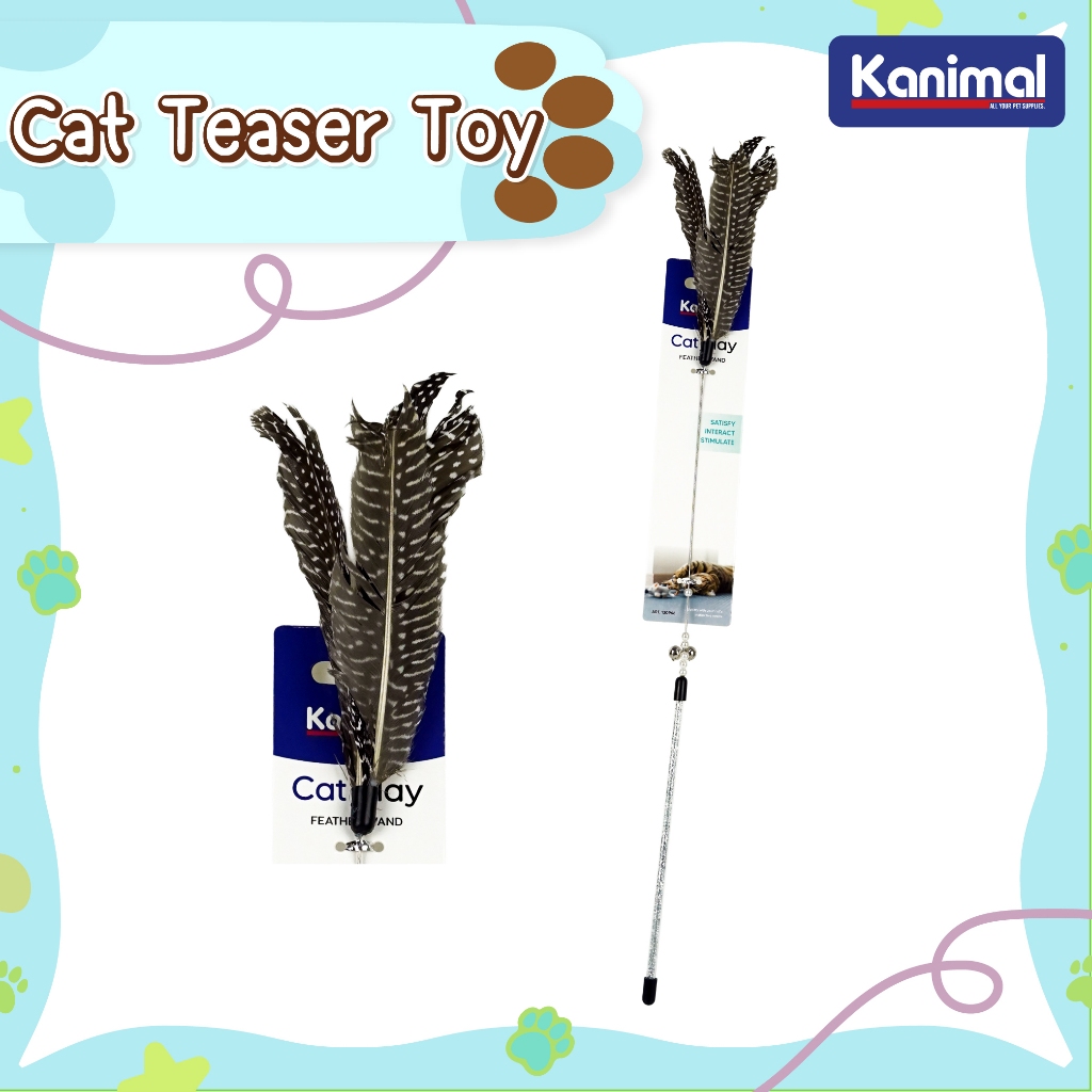 [130966] Kanimal Feather Wand ไม้ล่อแมว (ขนนก) ของเล่นแมว ยาว 62 cm.